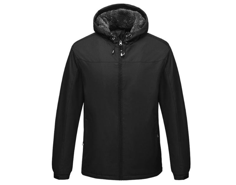 Veste De Sport D'hiver Pour Hommes Coupe-vent D'extérieur Décontracté Manteaux Thermiques À Capuche Vestes Chaudes En Polaire Vêtements - Bleu Ciel