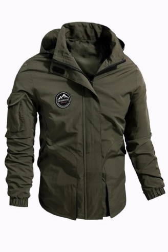 Veste Tactique Pour Hommes Solide Imperméable À Capuche Amovible Coupe-vent Militaire D'extérieur Printemps-automne