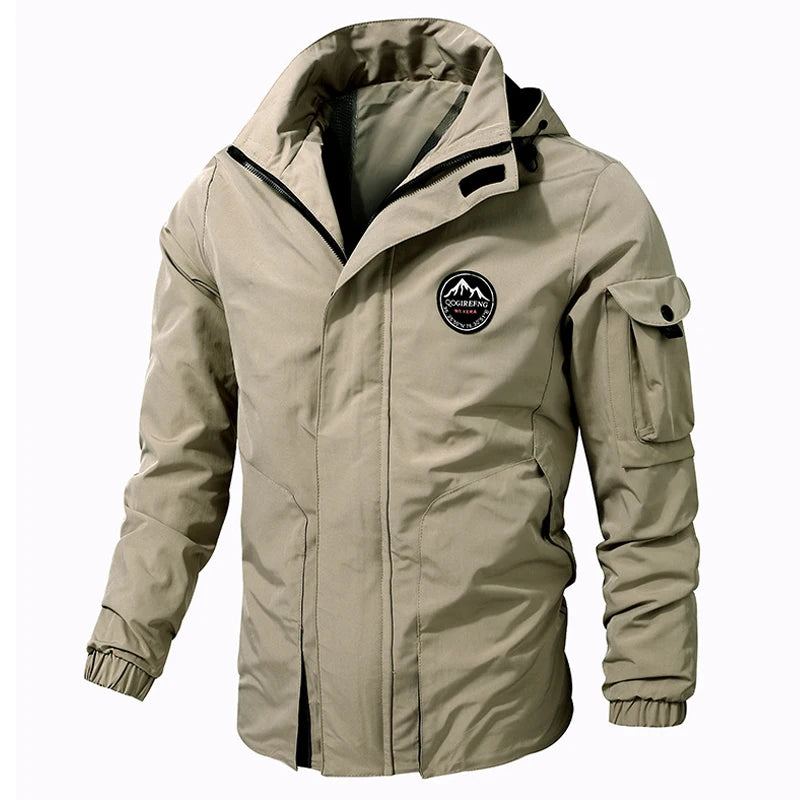 Veste Tactique Pour Hommes Solide Imperméable À Capuche Amovible Coupe-vent Militaire D'extérieur Printemps-automne - Vert Armée