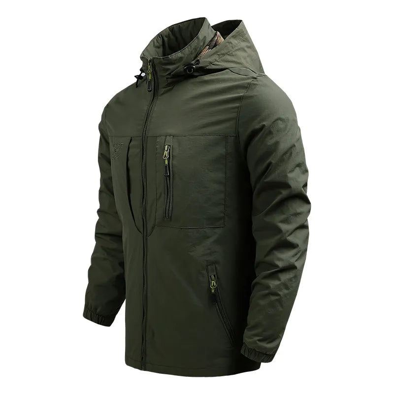 Vestes À Capuche Manteaux Pour Hommes Sweat-shirt D'hiver Manteau Froid Sweat Avec Fermeture Éclair Vers Le Bas Léger - Vert