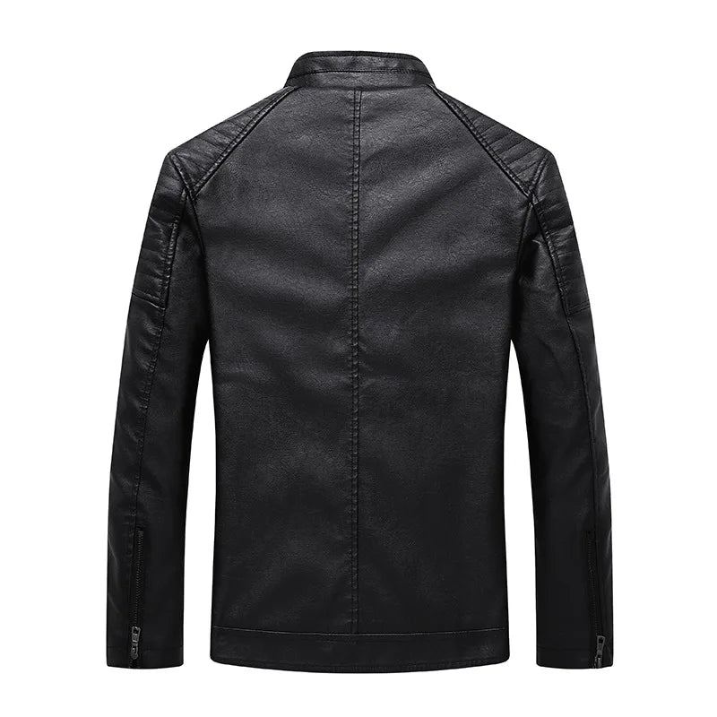 Vestes En Cuir Pour Hommes Col Montant Veste En Polaire Moto Vêtements D'extérieur Manteau Décontracté Fausse Fourrure En - Gris