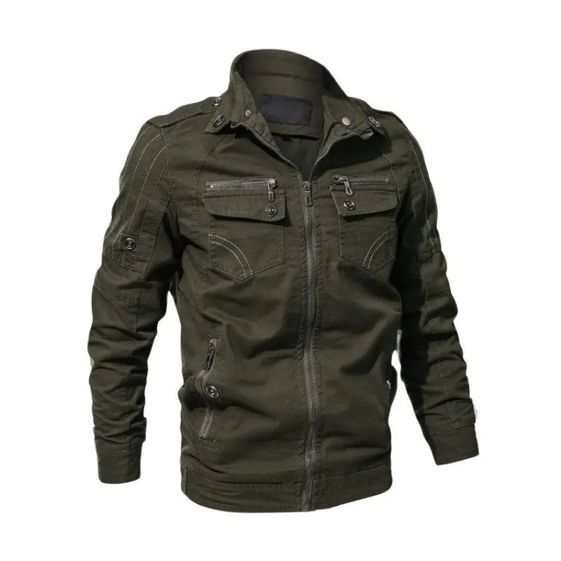 Vestes Décontractées Surdimensionnées Pour Hommes Manteau Masculin Printemps-automne De Bombardier Militaires Manteaux Vêtements D'extérieur - Noir