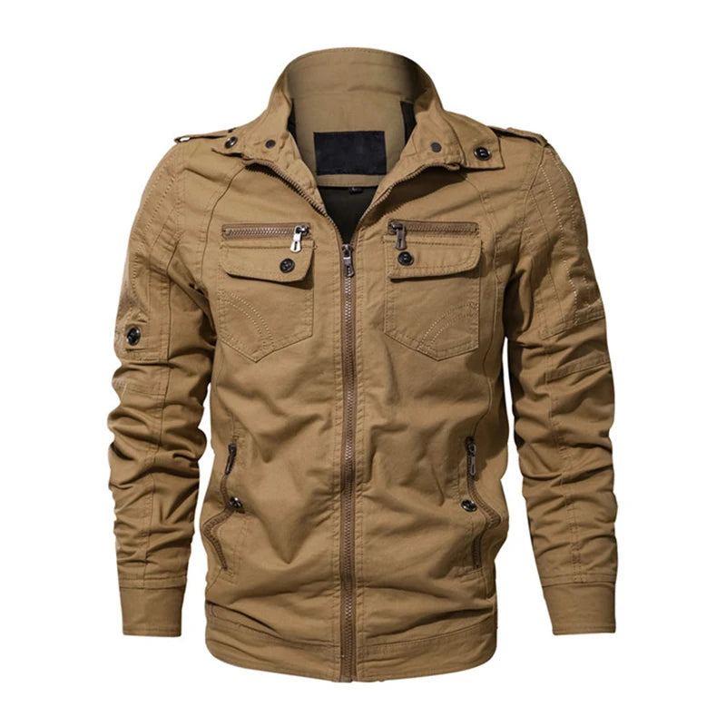 Vestes Décontractées Surdimensionnées Pour Hommes Manteau Masculin Printemps-automne De Bombardier Militaires Manteaux Vêtements D'extérieur - Noir