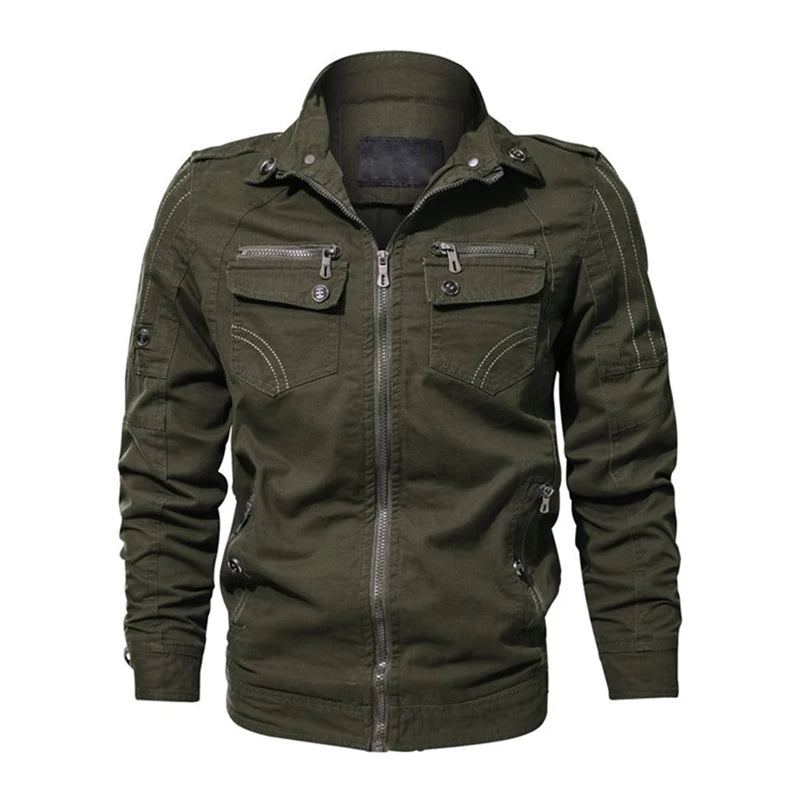 Vestes Décontractées Surdimensionnées Pour Hommes Manteau Masculin Printemps-automne De Bombardier Militaires Manteaux Vêtements D'extérieur - Noir