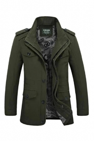 Vestes Pour Hommes Manteau Mâle Trench-coat Printemps Automne Solide Coton Décontracté Veste Longue Vêtements D'extérieur