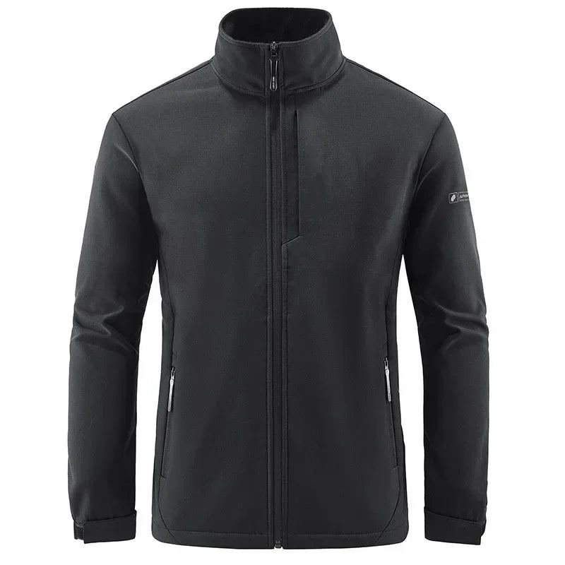 Vestes Tactiques À Coque Souple Pour Hommes Automne Et Hiver Doublées En Polaire Fermeture Éclair Complète Multi-poches Coupe-vent Chaudes Randonnée Ski Safari Manteaux - Marine