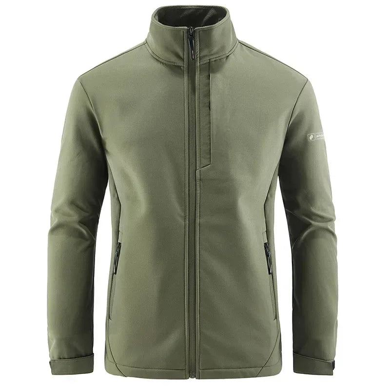 Vestes Tactiques À Coque Souple Pour Hommes Automne Et Hiver Doublées En Polaire Fermeture Éclair Complète Multi-poches Coupe-vent Chaudes Randonnée Ski Safari Manteaux - Marine