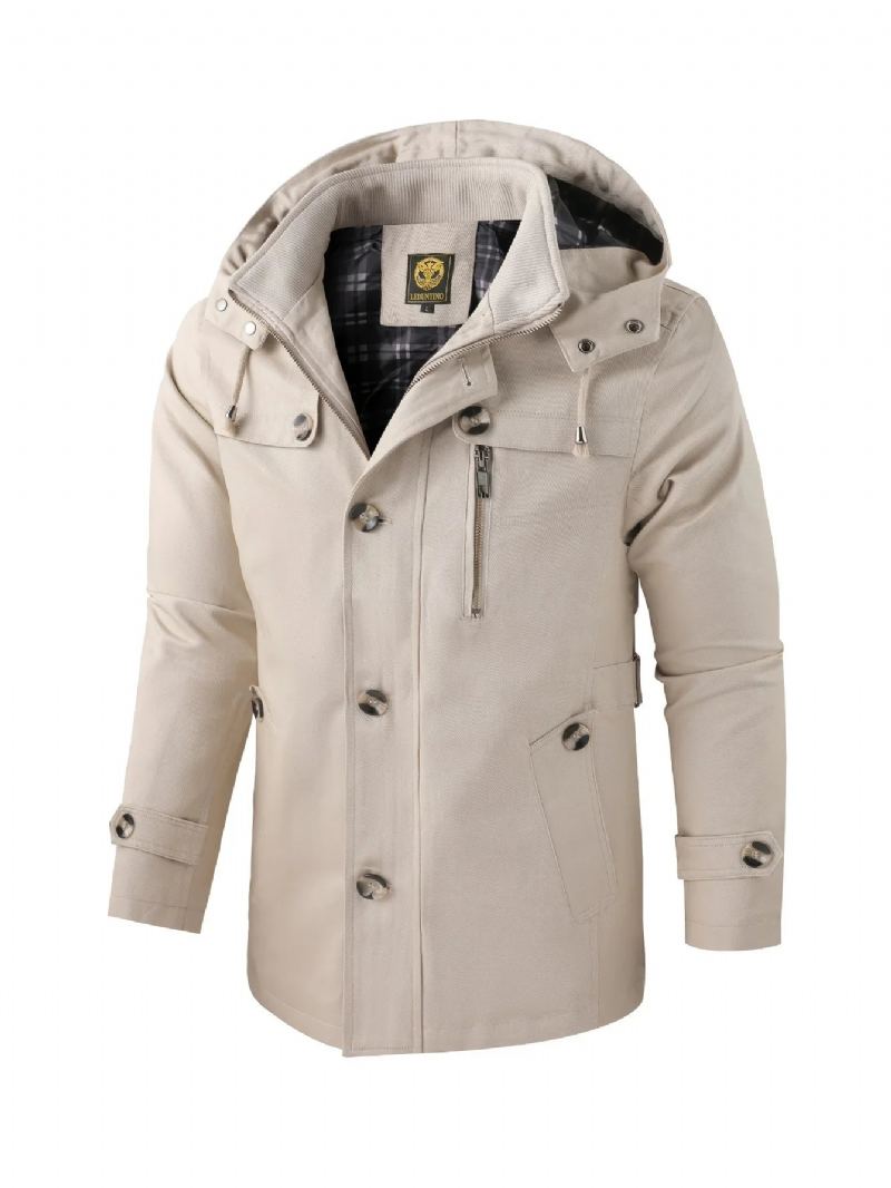 Vêtements D'hiver Vintage Pour Hommes Vestes Parkas Manteau Vers Le Bas Parka Légère - Beige