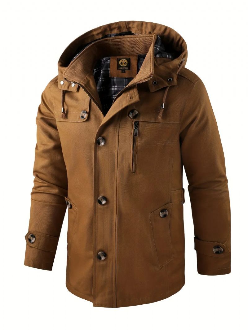 Vêtements D'hiver Vintage Pour Hommes Vestes Parkas Manteau Vers Le Bas Parka Légère - Beige