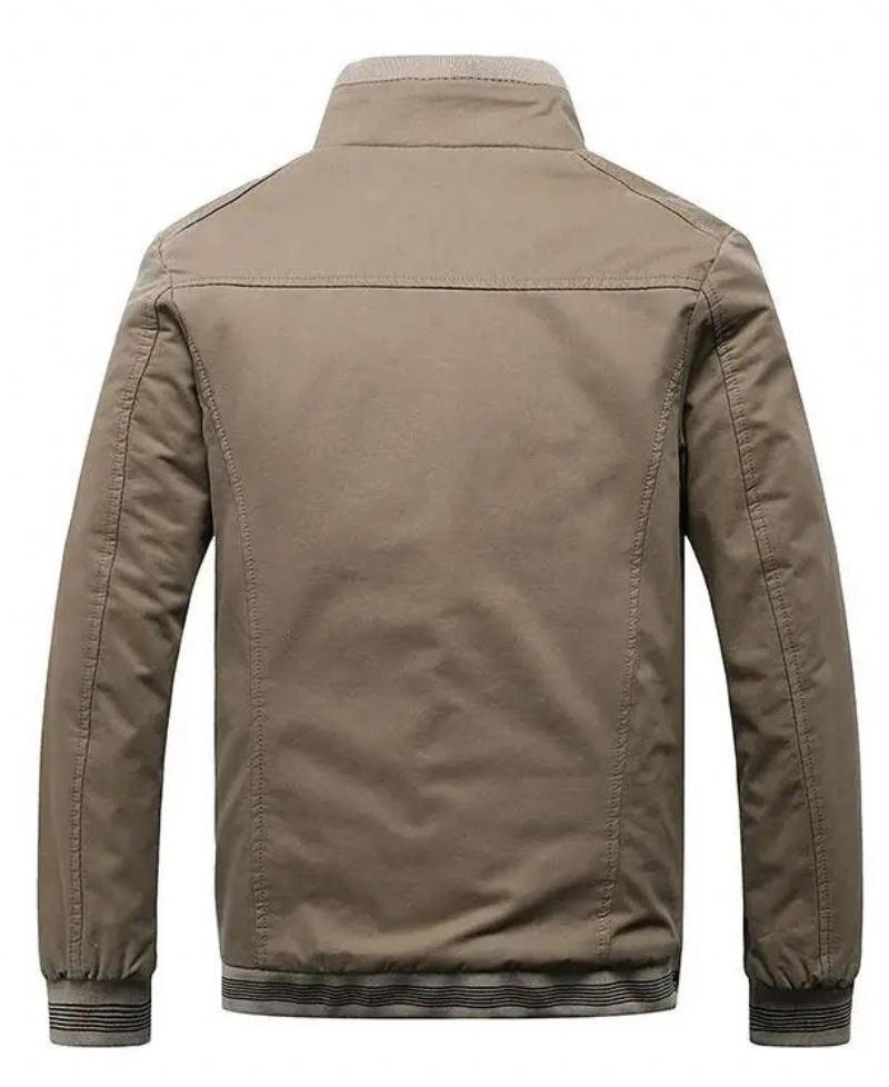 Vêtements Pour Hommes Polaire Épais Chaud Décontracté Coupe-vent Veste Baseball Manteaux Hiver Bomber Parkas - Beige