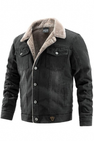 Winer – Veste En Jean Pour Hommes En Polaire Chaude Coupe-vent Manteaux De Cowboy Vêtements Tendance