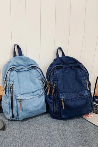 Sac À Dos Femme Grande Capacité Jean Sac À Dos Étudiant