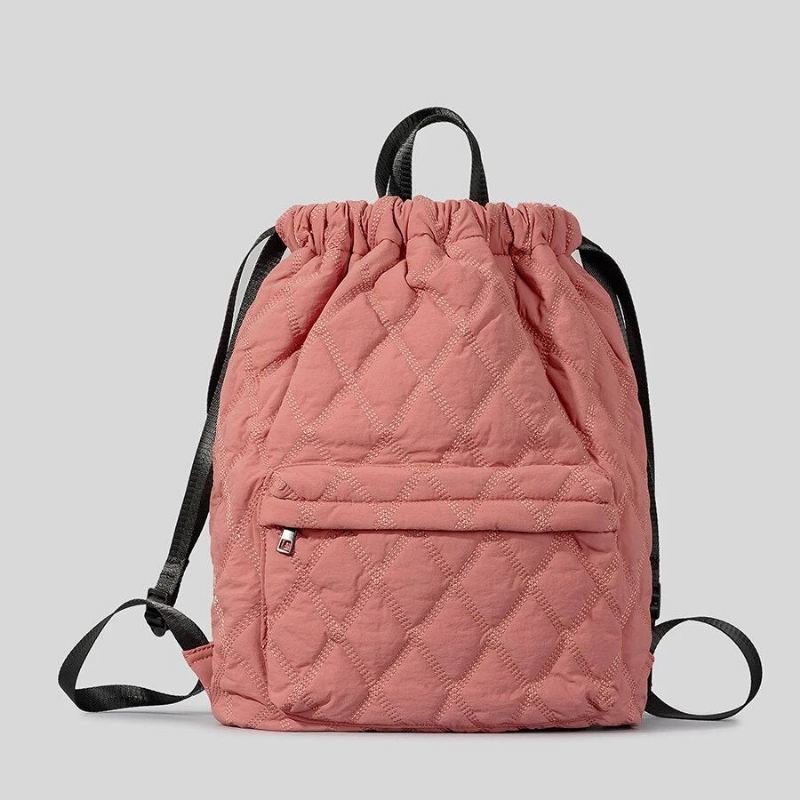 Sacs À Dos Pour Femmes D'école Rembourrés En Nylon Filles Sac Bouffant Décontracté De Voyage De Grande Capacité - Noir