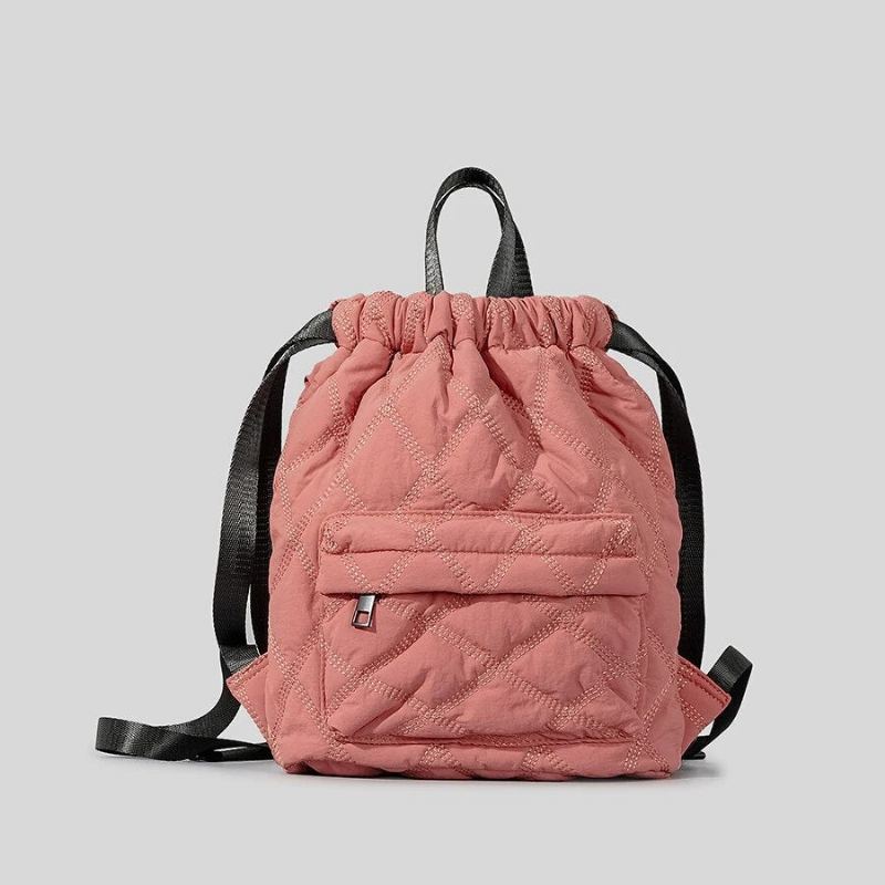 Sacs À Dos Pour Femmes D'école Rembourrés En Nylon Filles Sac Bouffant Décontracté De Voyage De Grande Capacité - Noir