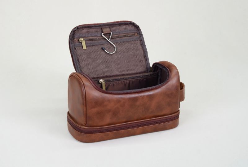 Kit Organisateur De Voyage En Cuir Pour Hommes Avec Crochet De Suspension Grand Résistant À L'eau - Marron Foncé