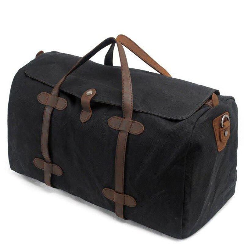 Sac À Bagages En Toile Cirée Imperméable Sac À Bandoulière De Grande Capacité Sac De Voyage Pour Week-end Hommes Fourre-tout De D'affaires - Kaki