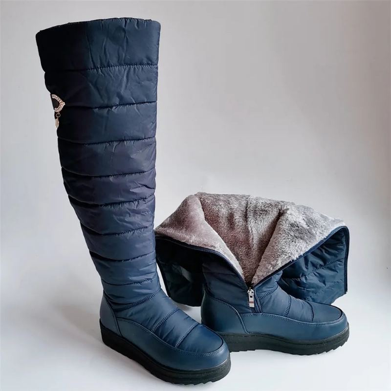 Bottes Chaudes En Peluche Pour Femmes Chaussures D'hiver À Plateforme - Noir