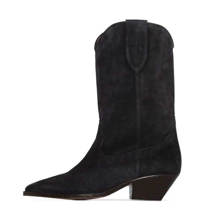 Bottes Mi-mollet Brodées Pour Femmes De Styliste Knight Botas - Abrico