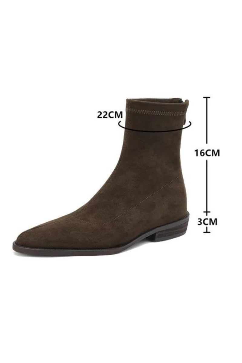 Bottines Pour Femmes Bottes Extensibles Floquées Décontractées - Vert