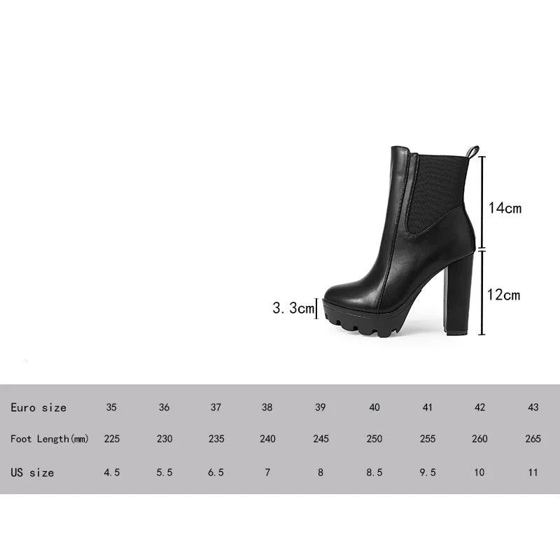 Bottines Pour Femmes Élastiques Et Talon Épais Bout Rond Bottes De Fête Avec Fermeture Éclair - Noir