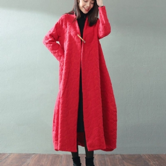 Boutique Manteau Maxi Rouge Tendance Grande Taille Col En V Manteaux Amples En Laine Jacquard Fin