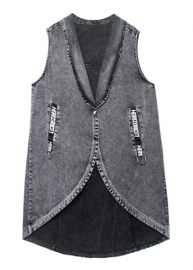 Gilet En Jean Veste Ample Ceinture Mi-longue Vêtements D'extérieur - Trenchs femmes