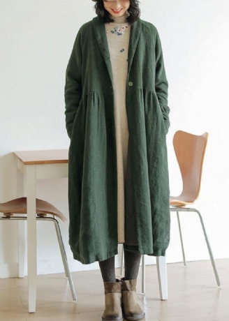 Italien Vert Fine Outwear Tunique Tops Manteau D'hiver Cintré