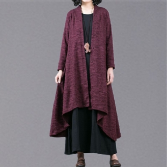 Manteau Maxi Jacquard Violet Élégant Tendance Grande Taille Baggy Grand Ourlet Design Asymétrique Trench-coat Fin Patchwork