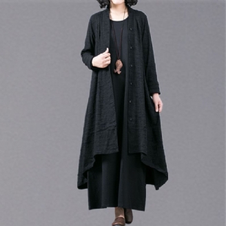 Manteaux Jacquard Noirs Surdimensionnés Pour Femmes Baggy À Grand Ourlet Design Asymétrique Vêtements D'extérieur Patchwork Manteau Maxi Boutique