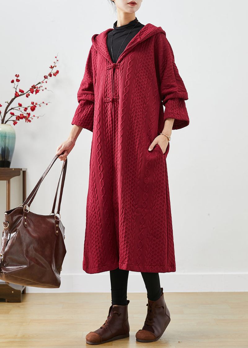 Trench-coat Chic En Coton À Capuche Et Boutons Chinois Mulberry Automne - Trenchs femmes