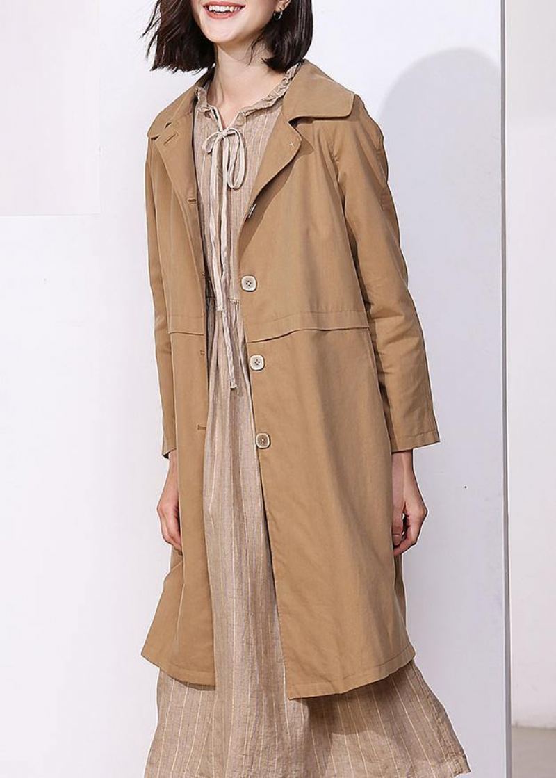 Trench-coat Fin Kaki Pour Femme Inspiration Vestes De Printemps À Manches Longues - Trenchs femmes