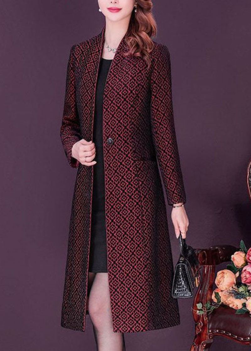 Trench En Élasthanne Jacquard À Col Montant Mûrier Coupe Slim À Manches Longues