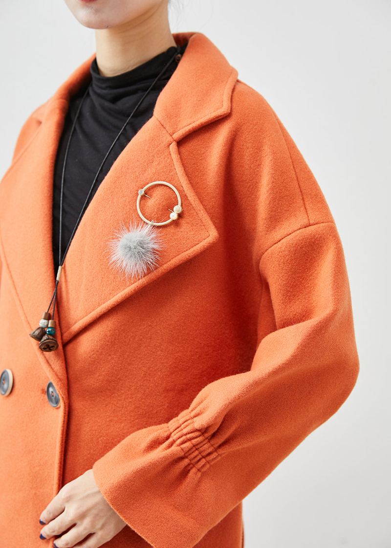 Trench En Laine À Pendentif Surdimensionné Orange Italien Automne - Trenchs femmes