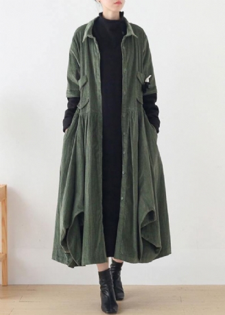 Unique Vert Mode Trench-coat Tunique Hauts Faux Deux Pièces Manteaux De Printemps