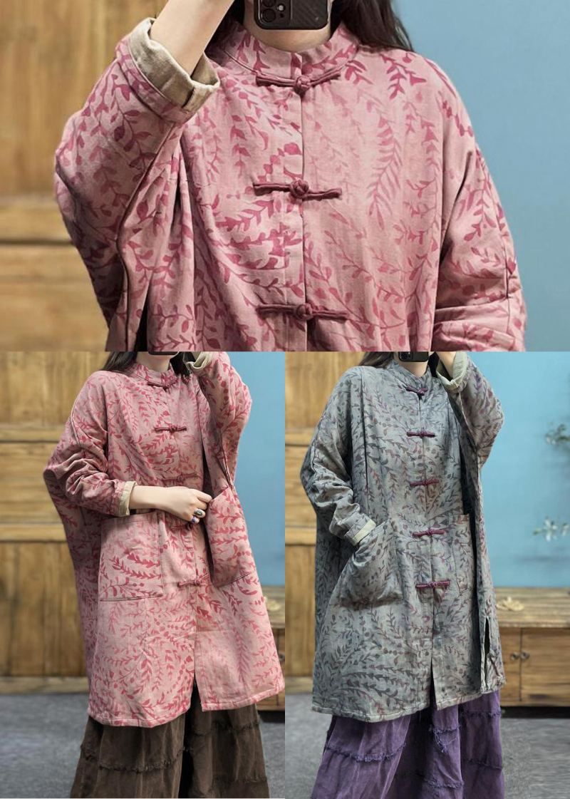 Vintage Rose Imprimé Poches Coton Trench Printemps - Trenchs femmes