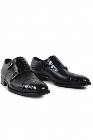 Chaussure En Cuir Véritable Pour Hommes Faite À La Main Robe De Soirée De Mariage Classique Noire Design Original