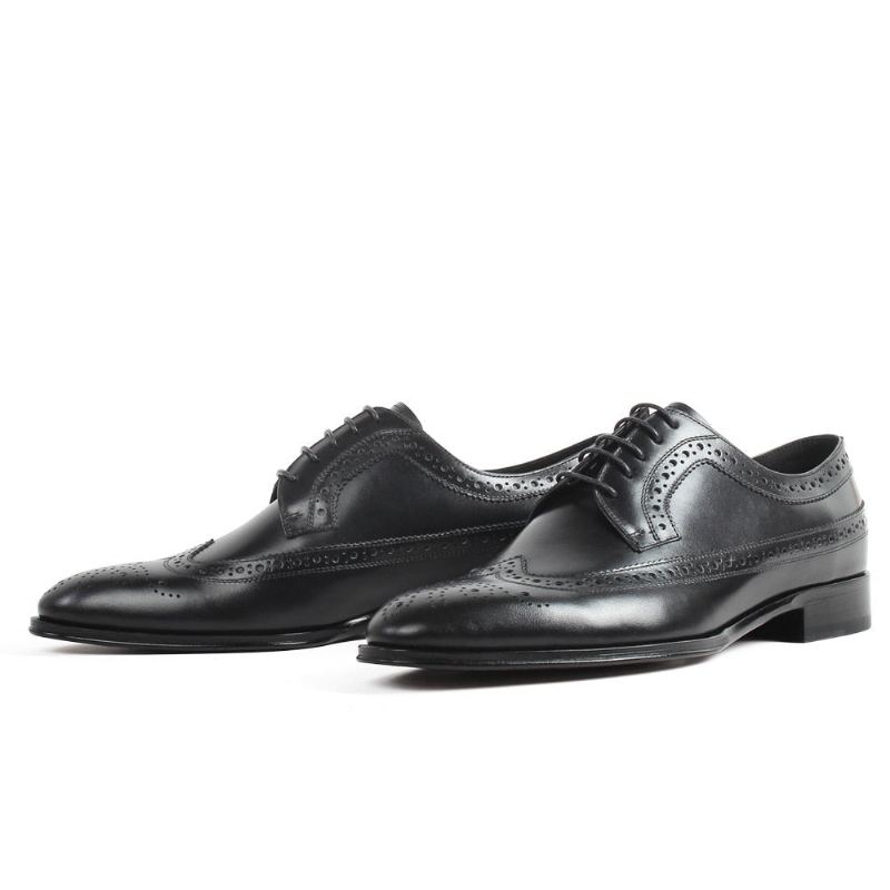 Chaussures Blake Faites À La Main Pour Hommes Richelieu Noires Formelles De Bureau Et De Mariage - Noir