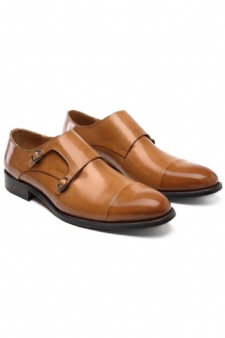 Chaussures À Double Sangles De Moine Pour Hommes Robe De Marié Formelle En Cuir Véritable De Styliste Originales