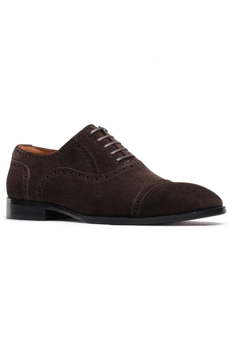 Chaussures Habillées Classiques Décontractées À Lacets Sculptées Marron Pour Hommes