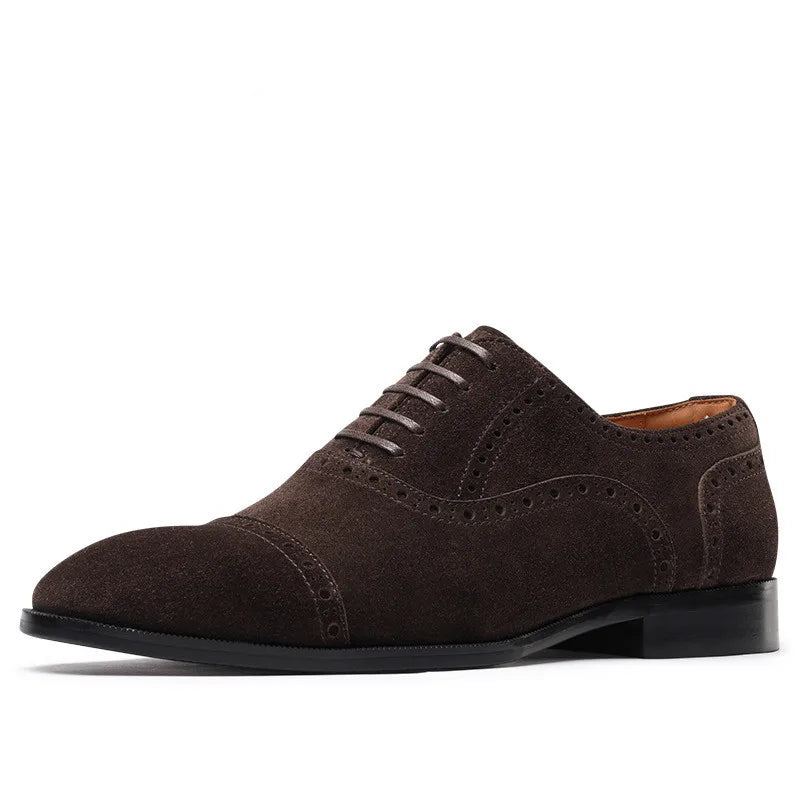 Chaussures Habillées Classiques Décontractées À Lacets Sculptées Marron Pour Hommes - Brun