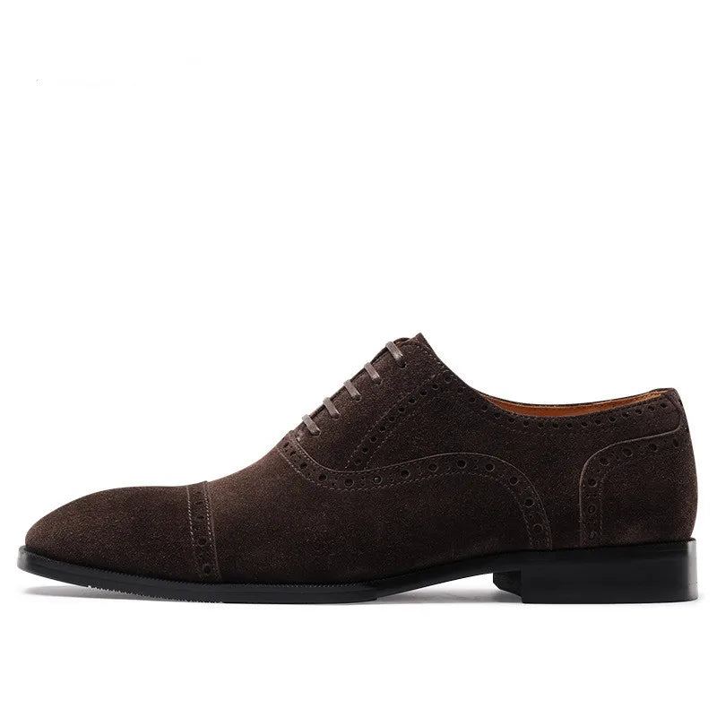 Chaussures Habillées Classiques Décontractées À Lacets Sculptées Marron Pour Hommes - Brun