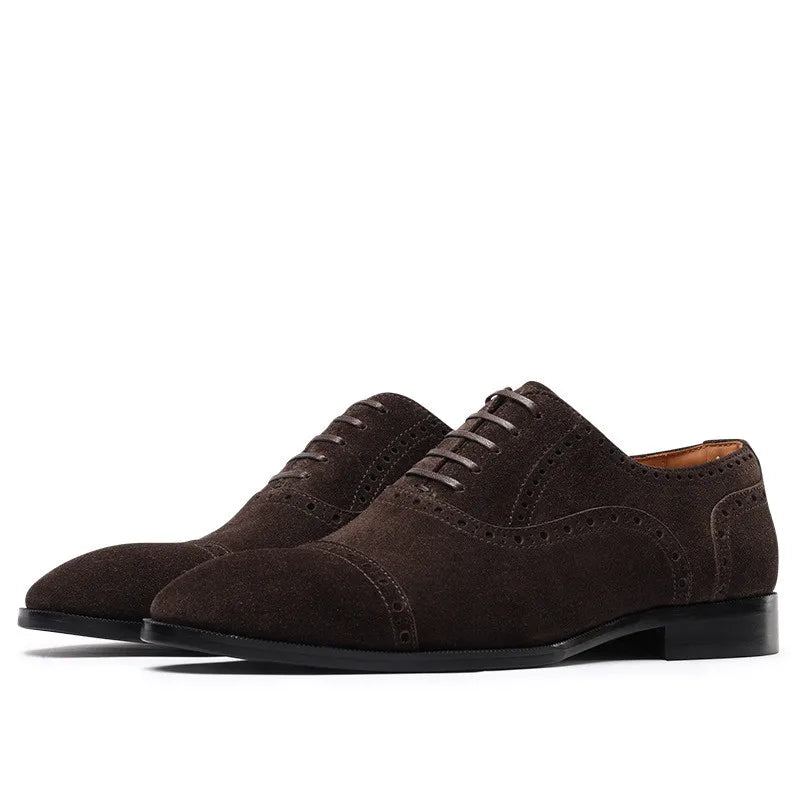 Chaussures Habillées Classiques Décontractées À Lacets Sculptées Marron Pour Hommes - Brun