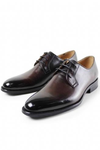 Chaussures Habillées Faites À La Main Pour Hommes Bureau De Mariage Chaussure Masculine Formelle En Cuir Véritable Derby Classique