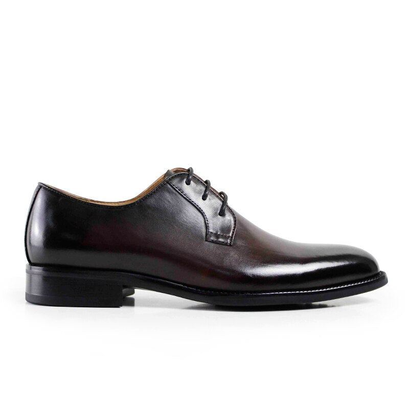 Chaussures Habillées Faites À La Main Pour Hommes Bureau De Mariage Chaussure Masculine Formelle En Cuir Véritable Derby Classique - Brun