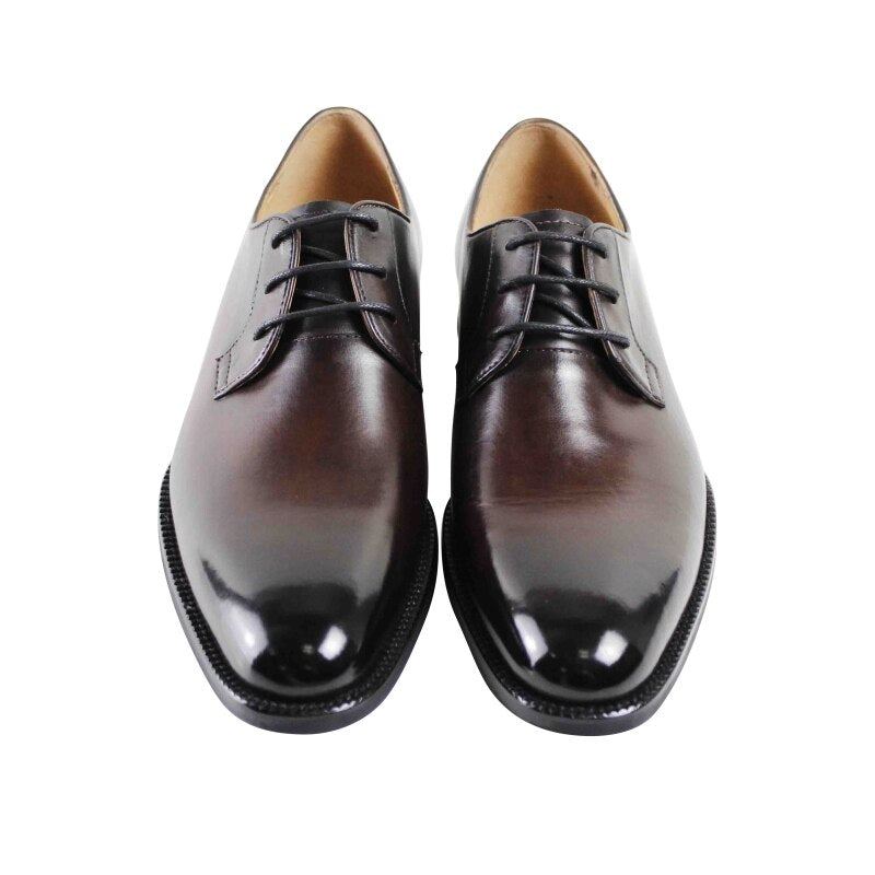 Chaussures Habillées Faites À La Main Pour Hommes Bureau De Mariage Chaussure Masculine Formelle En Cuir Véritable Derby Classique - Brun