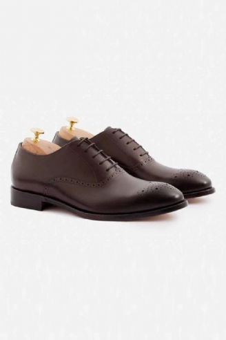 Chaussures Habillées De Style Oxford Pour Hommes D'affaires Solides Et Formelles De Styliste Meilleures En Cuir Véritable