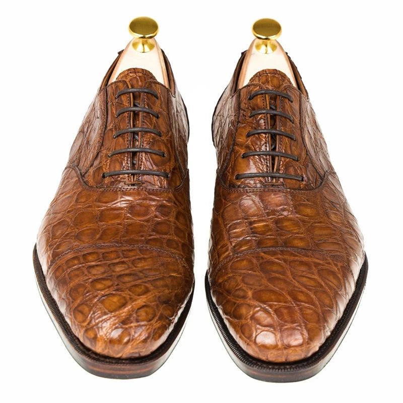 Chaussures Pour Hommes Fête De Mariage Meilleur Homme Chaussure À La Main De Créateur Formelles - Brun