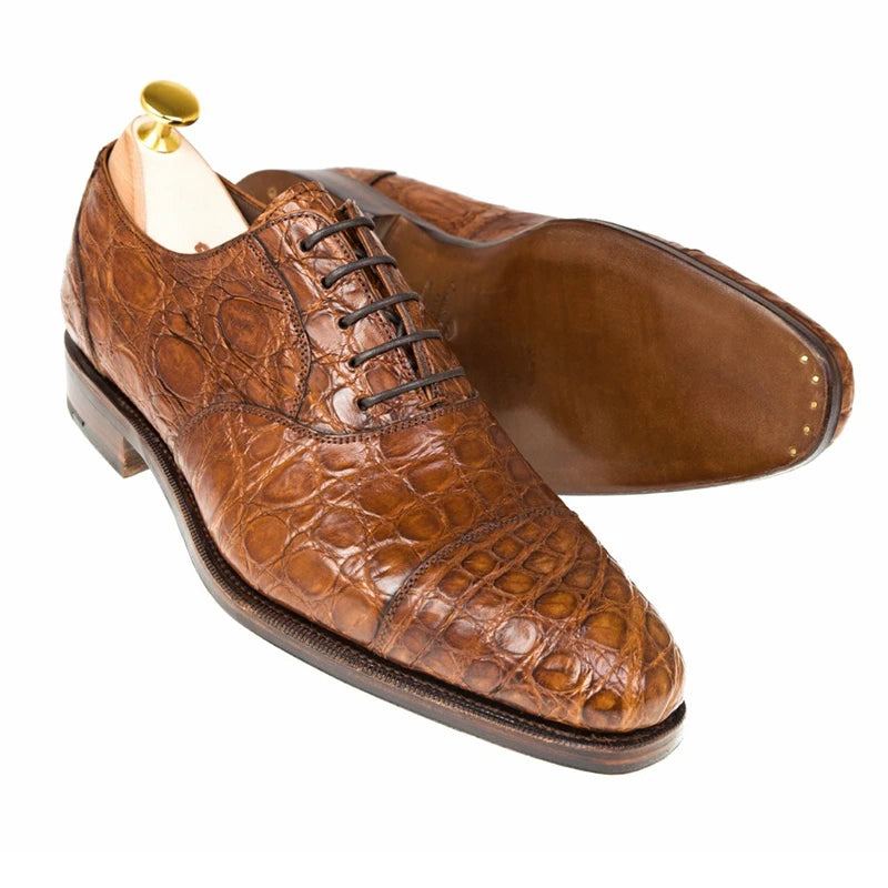 Chaussures Pour Hommes Fête De Mariage Meilleur Homme Chaussure À La Main De Créateur Formelles - Brun