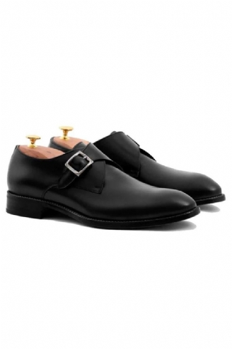 Chaussures De Moine Noires À Bretelles Pour Hommes Robe De Mariée De Styliste En Cuir Véritable Meilleures D'affaires Faites À La Main