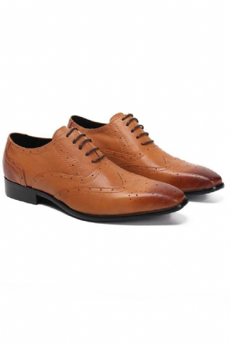 Chaussures Oxford Pour Hommes De Mariage En Cuir Véritable Bout Carré D'affaires Arrivée